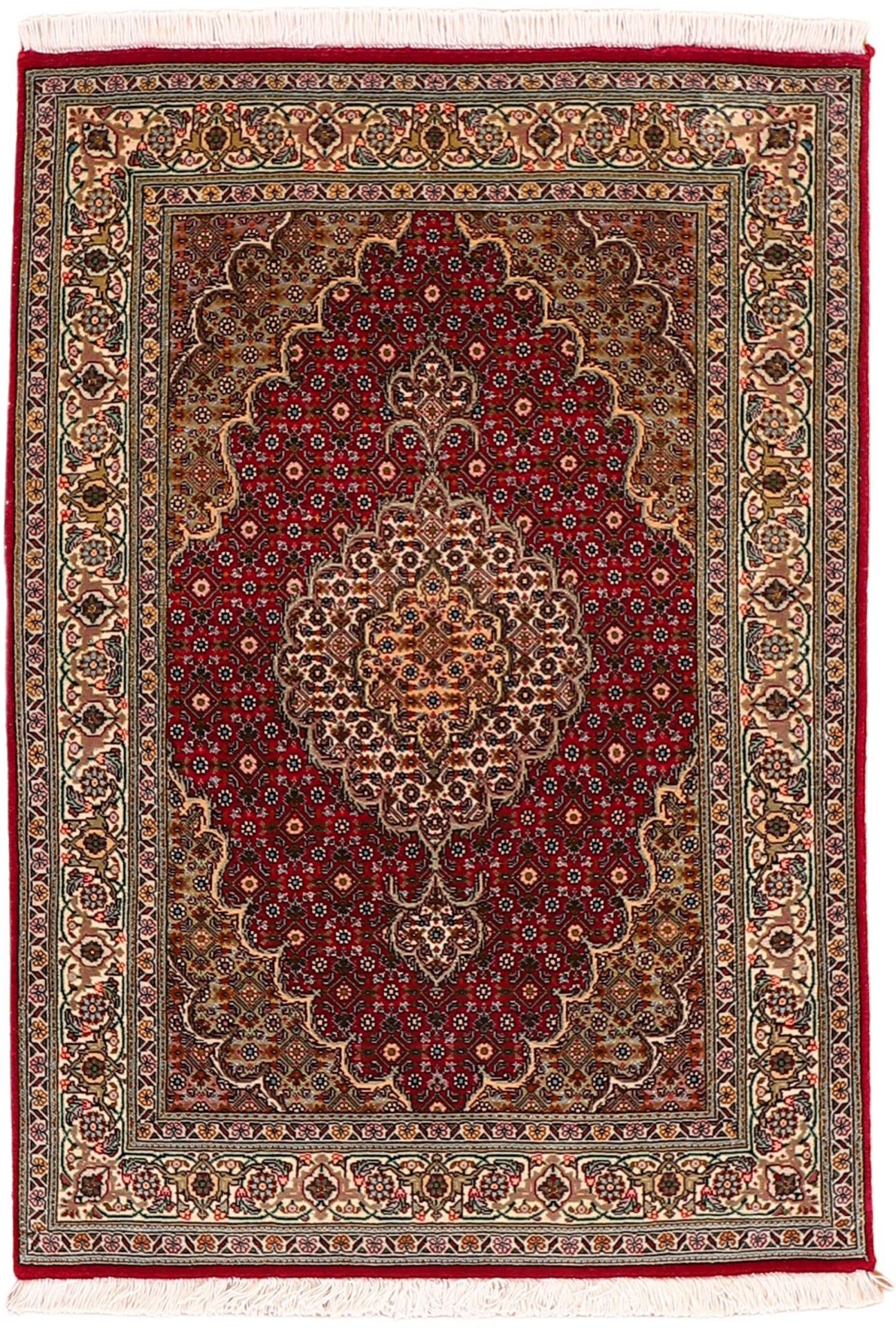 Wool & Silk Tabriz Persian Rug 85 × 120 cm, hand-knotted