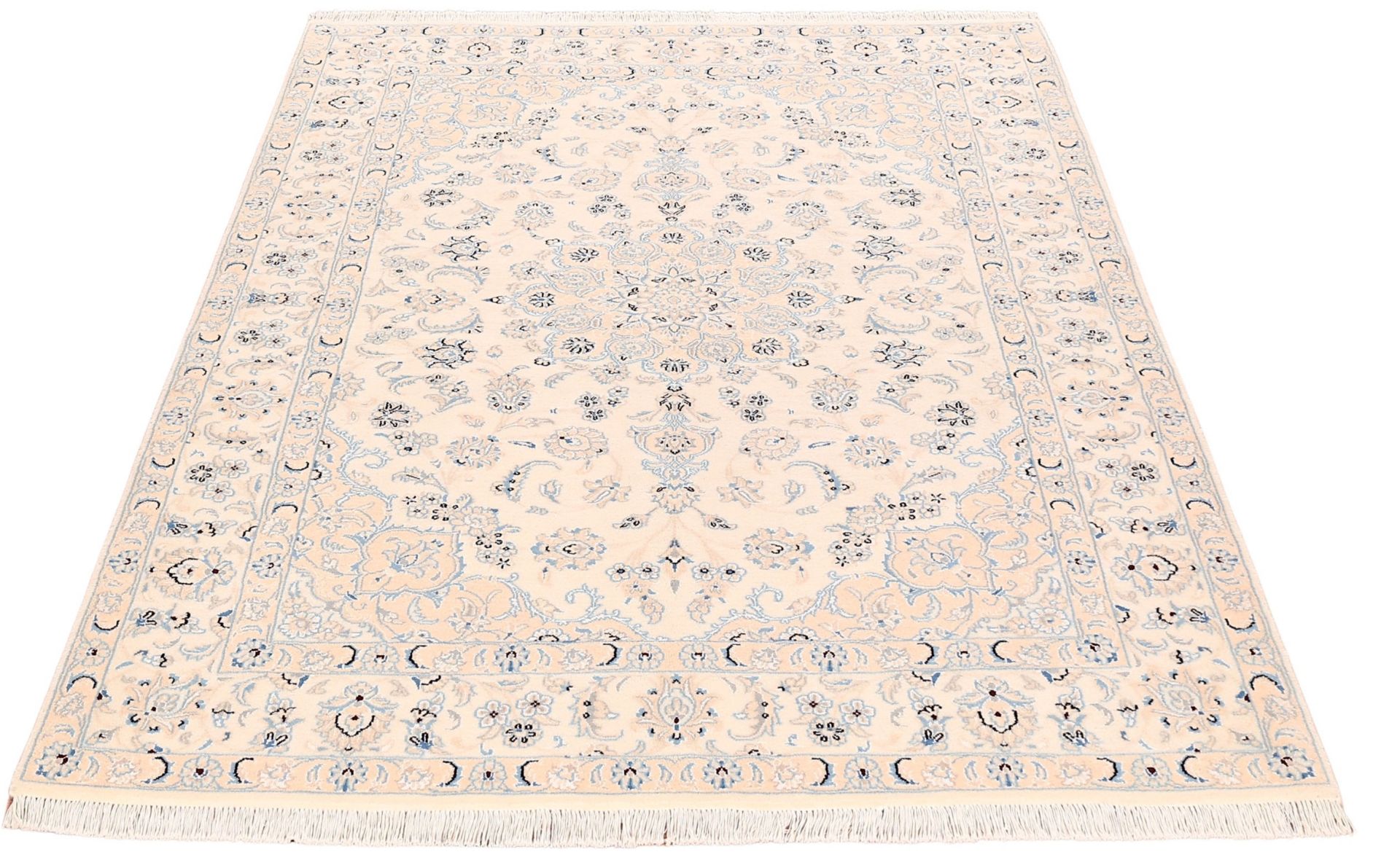 Alternative view of Hand-Knotted Nain Persian Rug, 146 × 209 cm, Wool & Silk