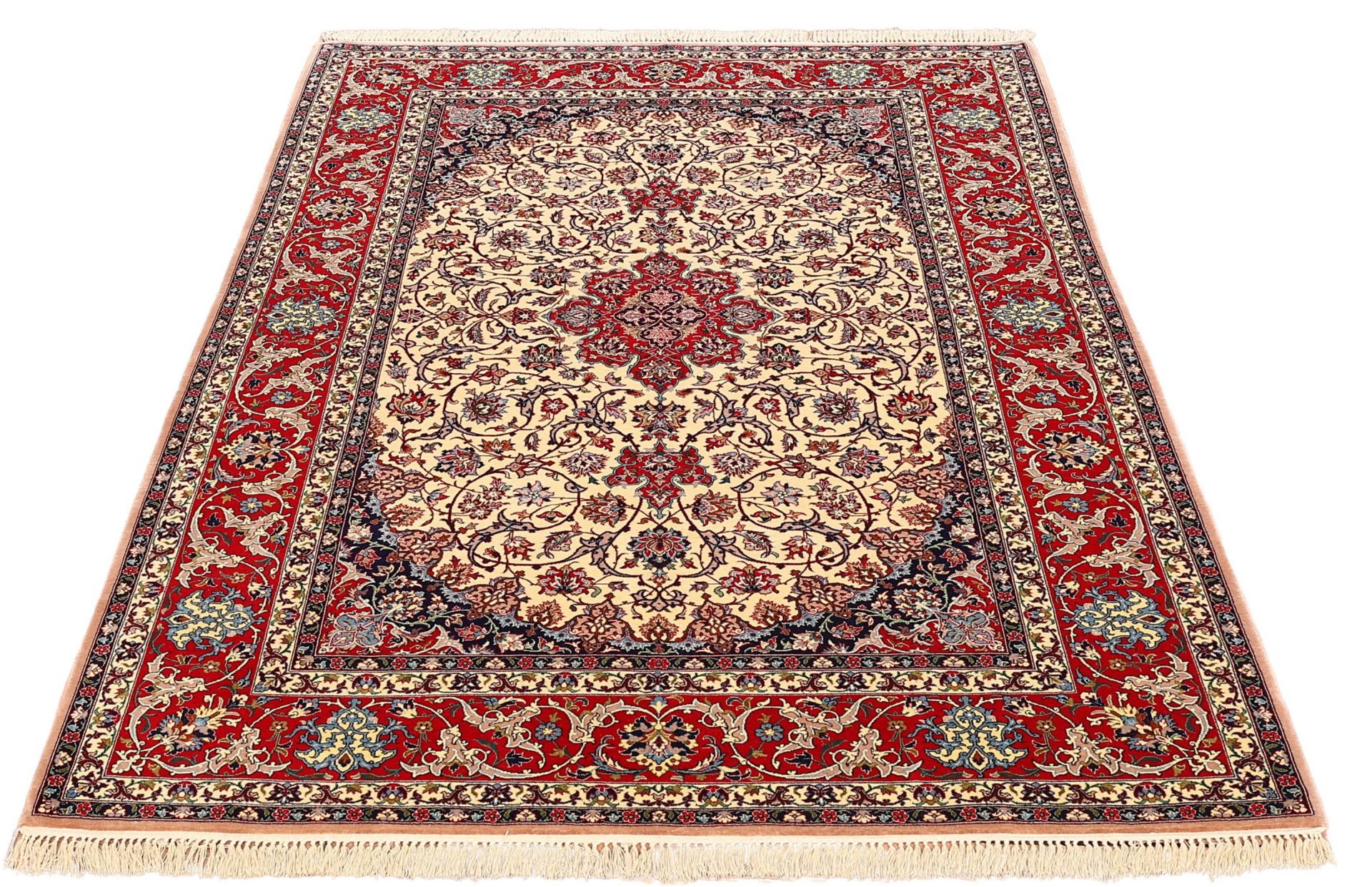 Alternative view of Isfahan Persian Rug 148 × 224 cm in Wool & Silk, hand-knotted