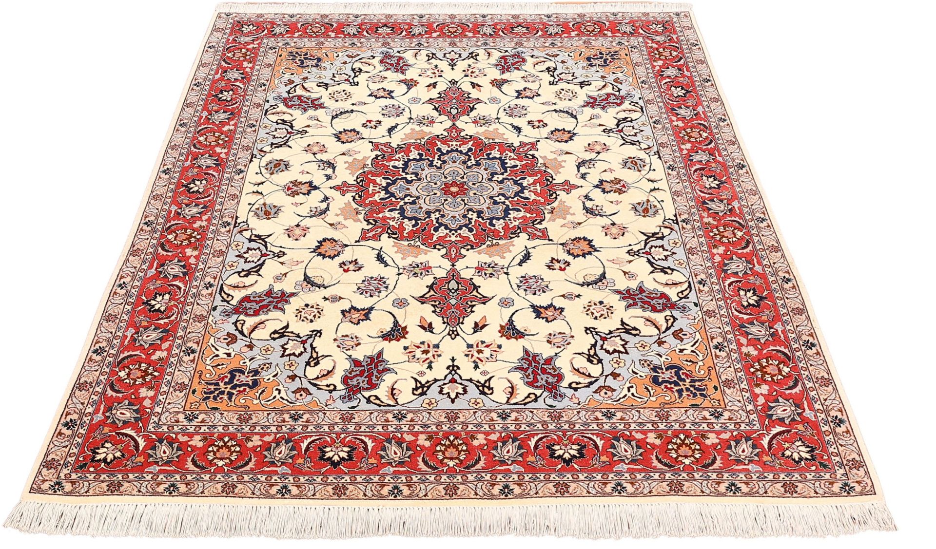 Alternative view of Wool & Silk Tabriz Persian Rug 155 × 215 cm, hand-knotted