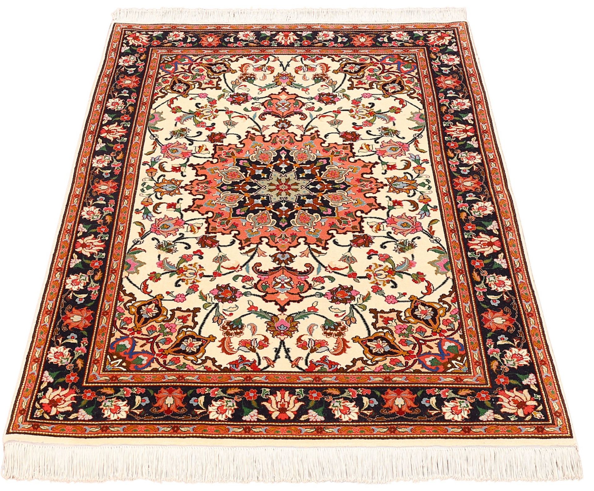 Alternative view of Hand-Knotted Tabriz Persian Rug, 102 × 156 cm, Wool & Silk