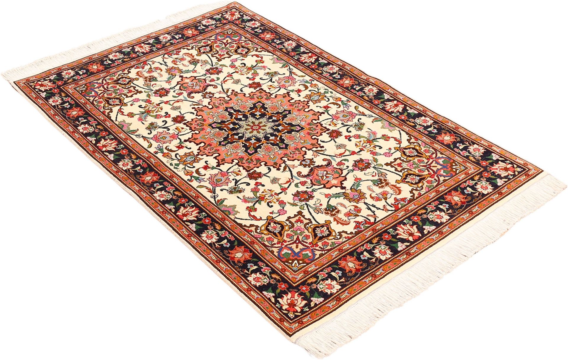 Hand-Knotted Tabriz Persian Rug, 102 × 156 cm, Wool & Silk - Image 4