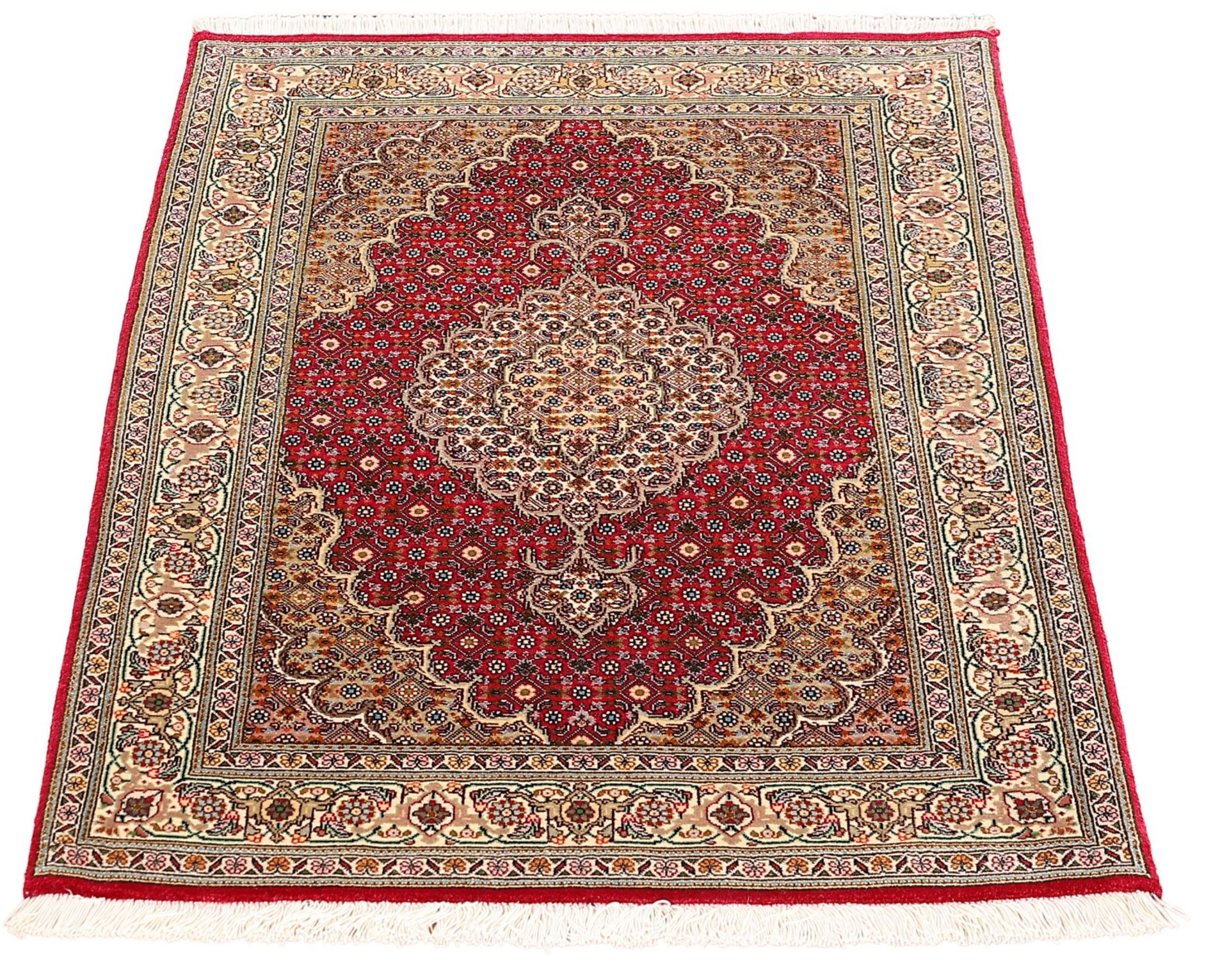 Alternative view of Wool & Silk Tabriz Persian Rug 85 × 120 cm, hand-knotted