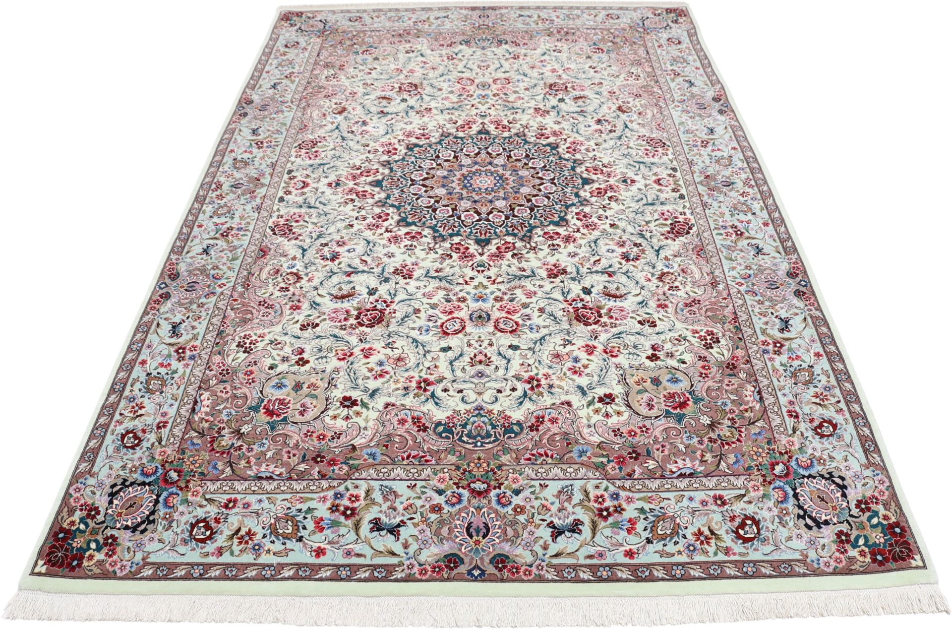 Alternative view of Isfahan Persian Rug 145 × 235 cm in Wool & Silk, hand-knotted
