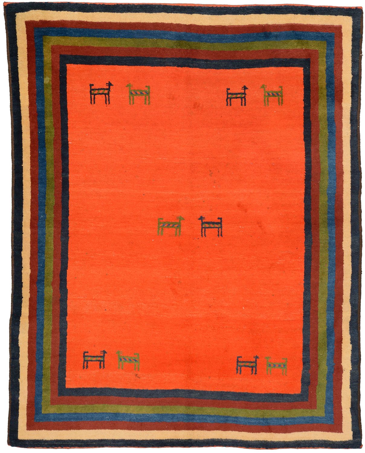 Gabbeh Pakistani Rug 154 × 191 cm in Wool, hand-knotted