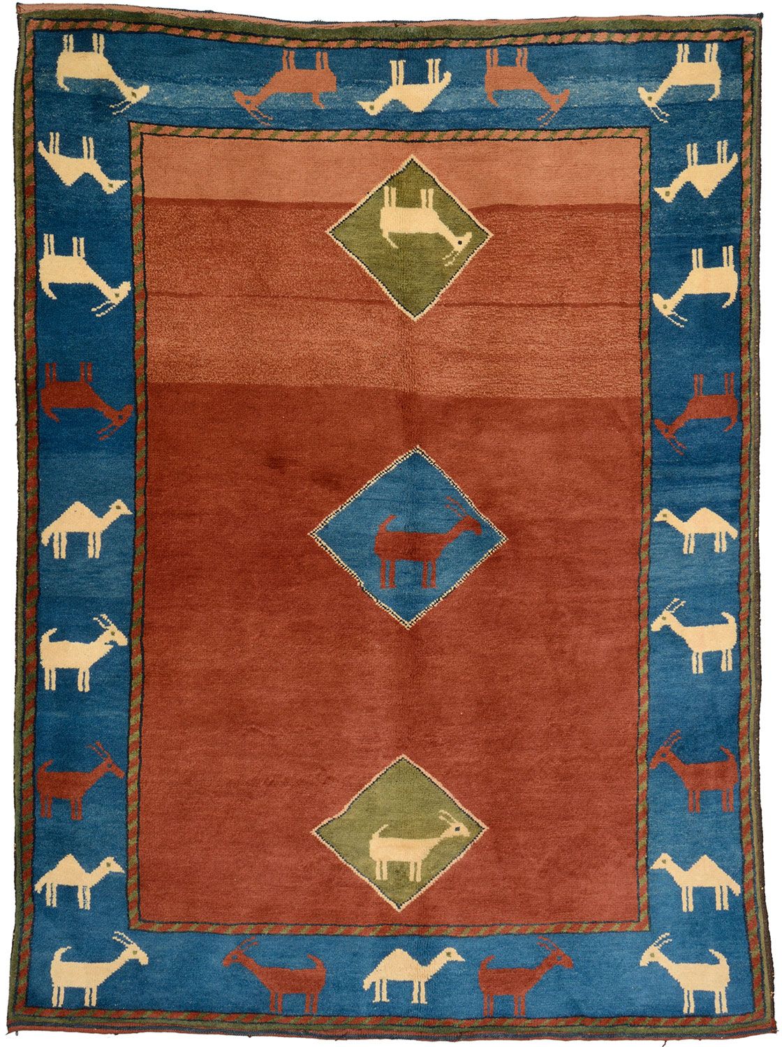 Wool Gabbeh Afghan Rug 146 × 200 cm, hand-knotted