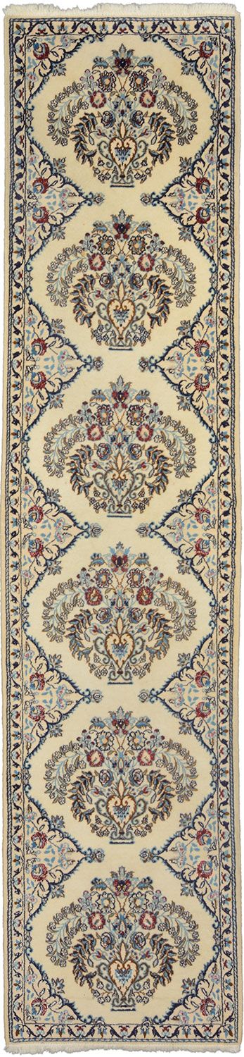 Wool & Silk Nain Persian Rug 67 × 300 cm, hand-knotted