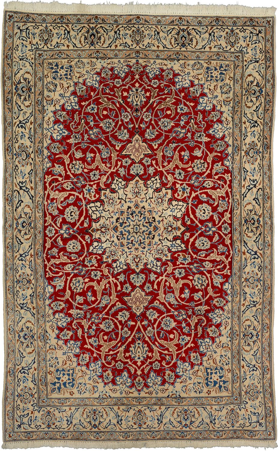 Hand-Knotted Nain Persian Rug, 157 × 247 cm, Wool & Silk