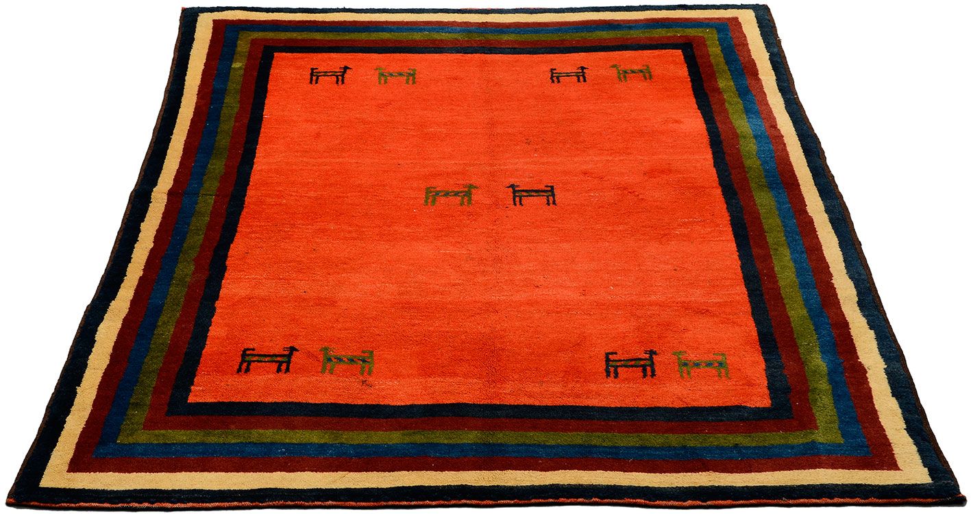 Alternative view of Gabbeh Pakistani Rug 154 × 191 cm in Wool, hand-knotted