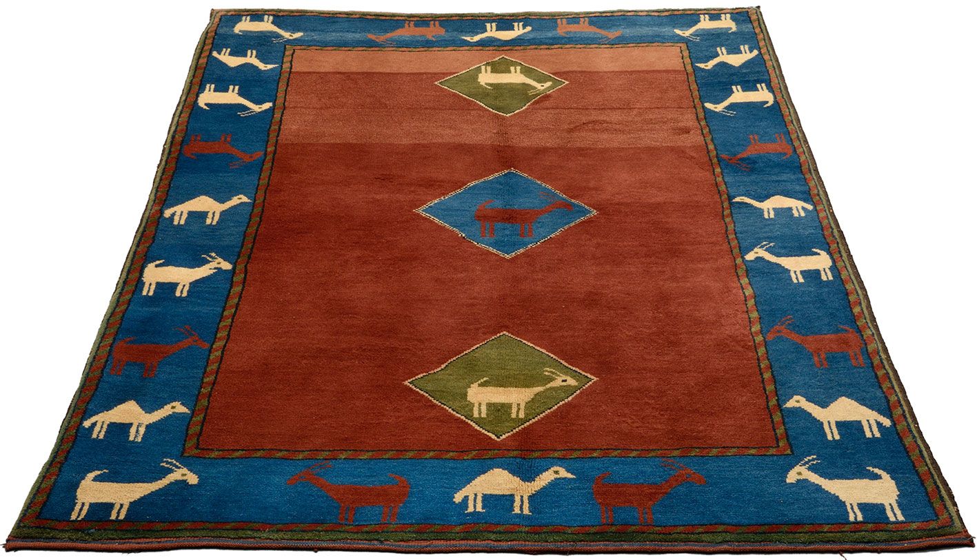 Alternative view of Wool Gabbeh Afghan Rug 146 × 200 cm, hand-knotted