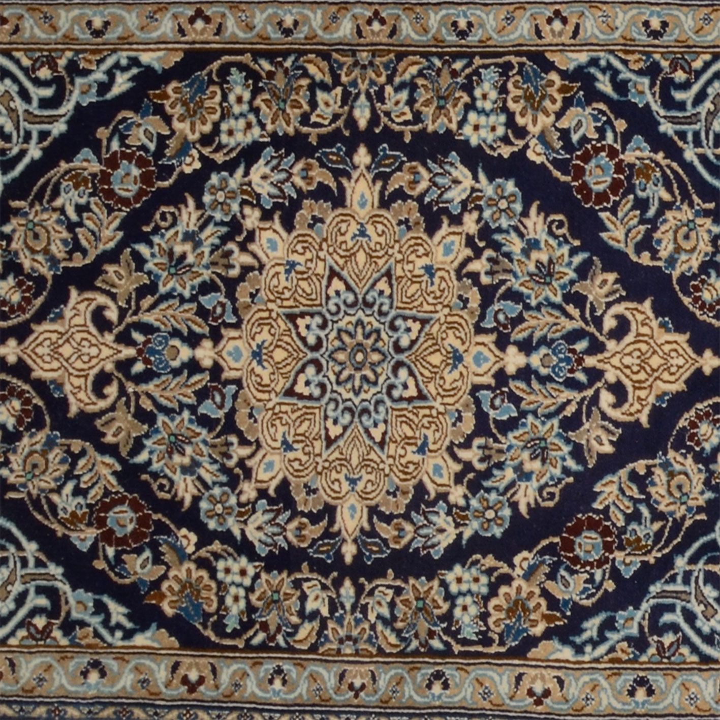 Hand-Knotted Nain Persian Rug, 96 × 390 cm, Wool & Silk - Image 4