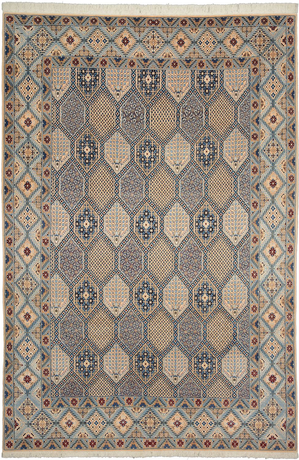 Nain Persian Rug 200 × 300 cm in Wool & Silk, hand-knotted