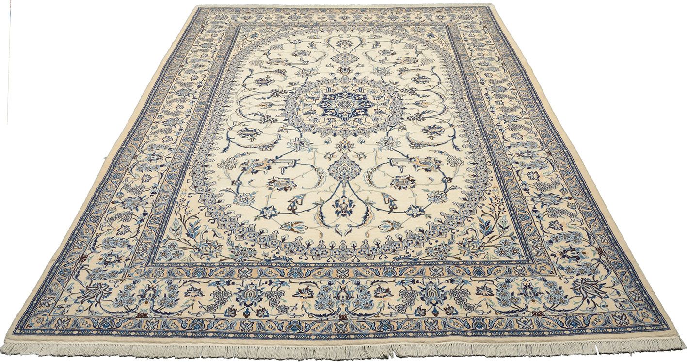 Alternative view of Wool & Silk Nain Persian Rug 245 × 353 cm, hand-knotted