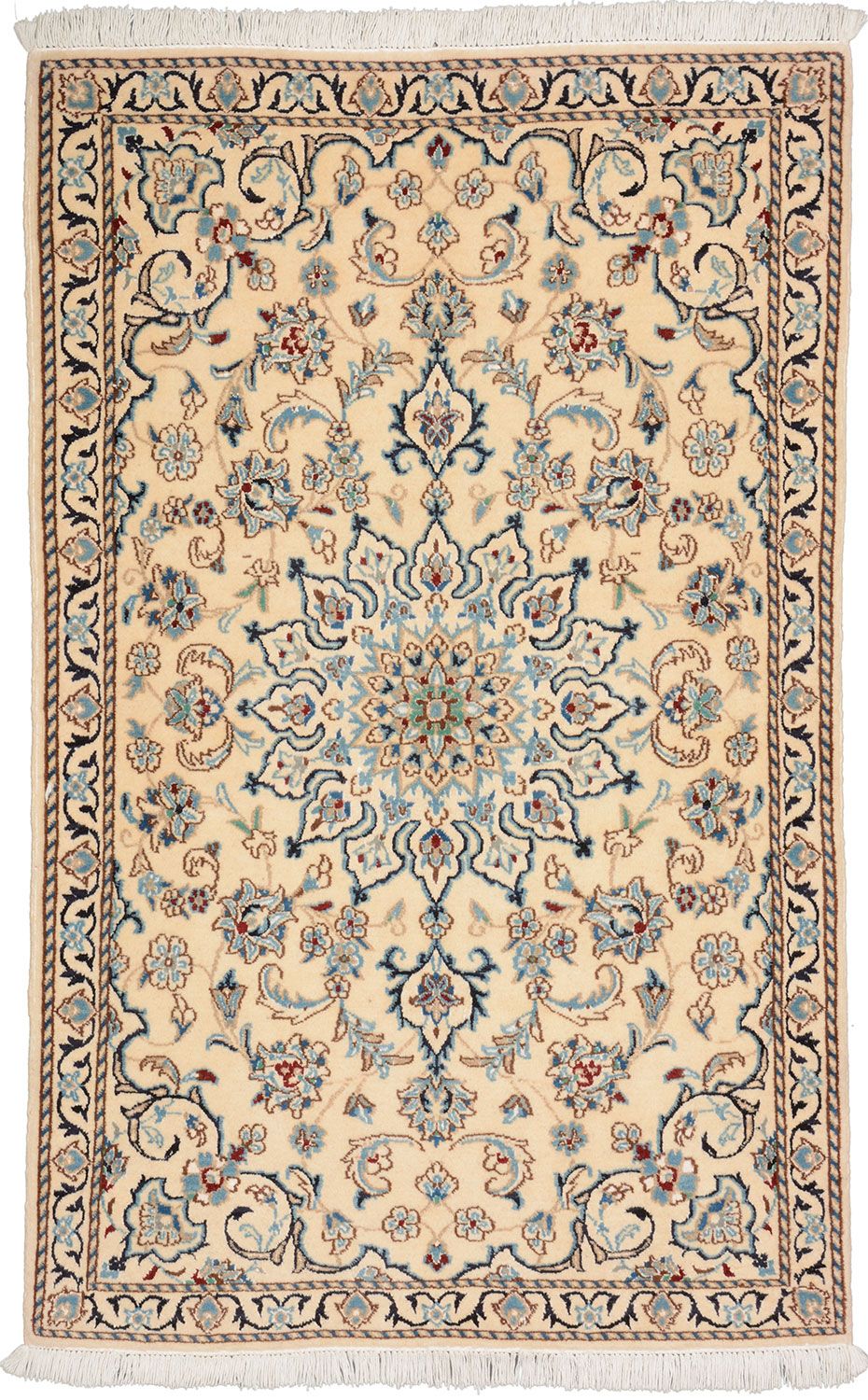Wool & Silk Nain Persian Rug 87 × 140 cm, hand-knotted
