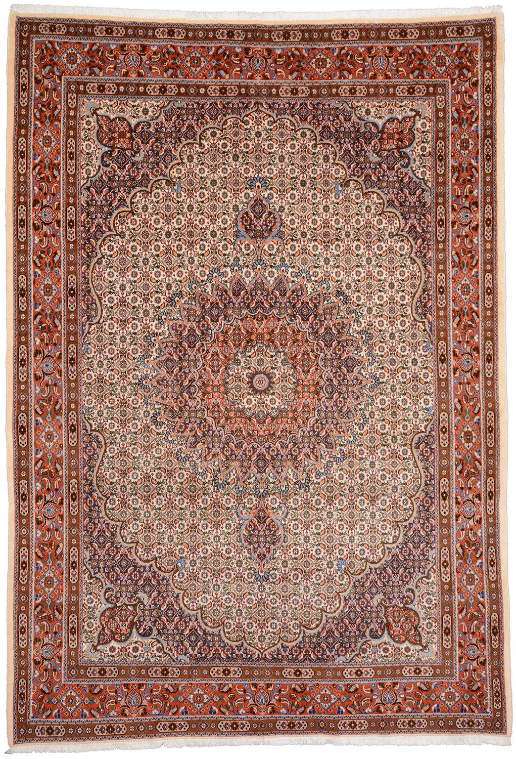 Moud Persian Rug 205 × 295 cm in Wool & Silk, hand-knotted