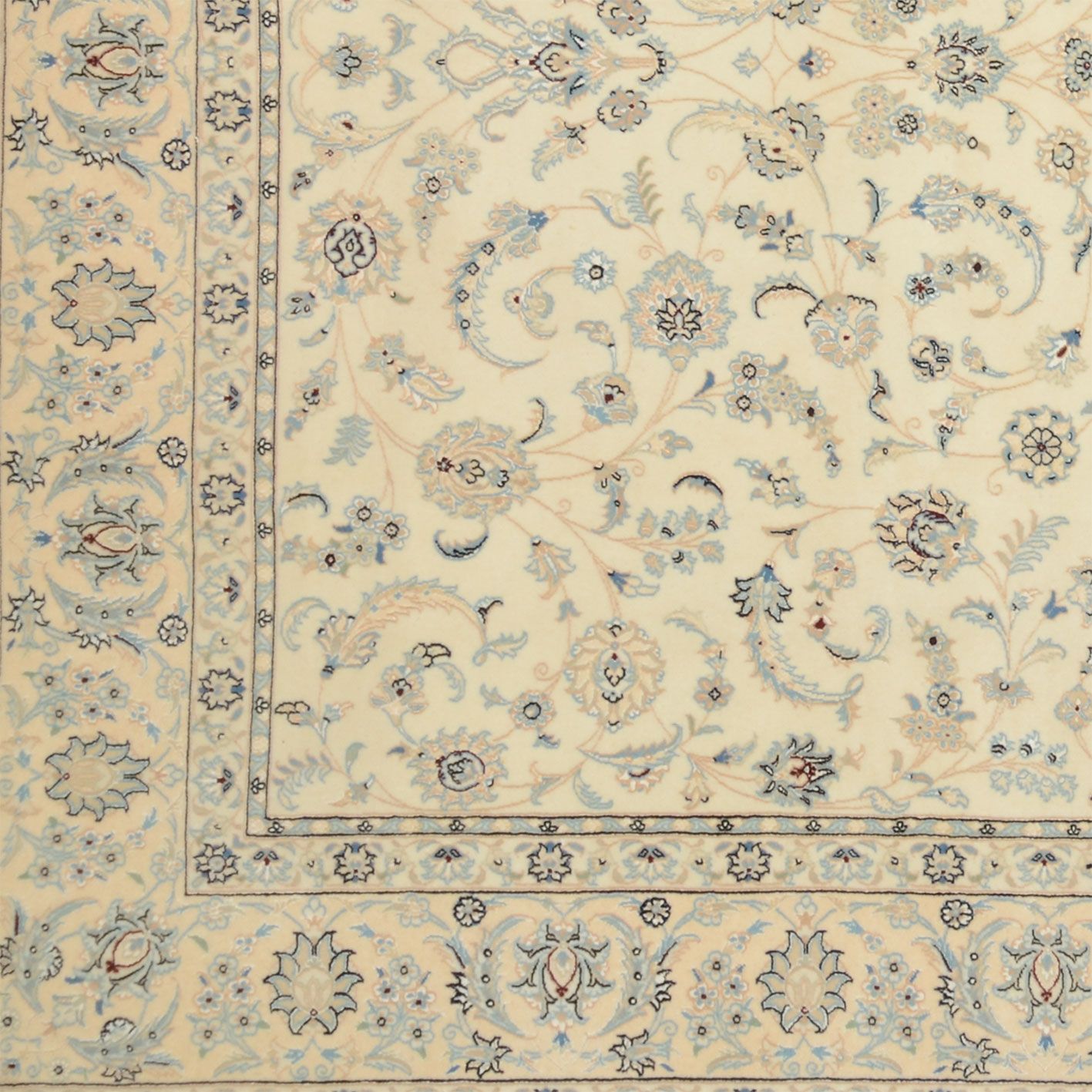Hand-Knotted Nain Persian Rug, 253 × 367 cm, Wool & Silk - Image 4