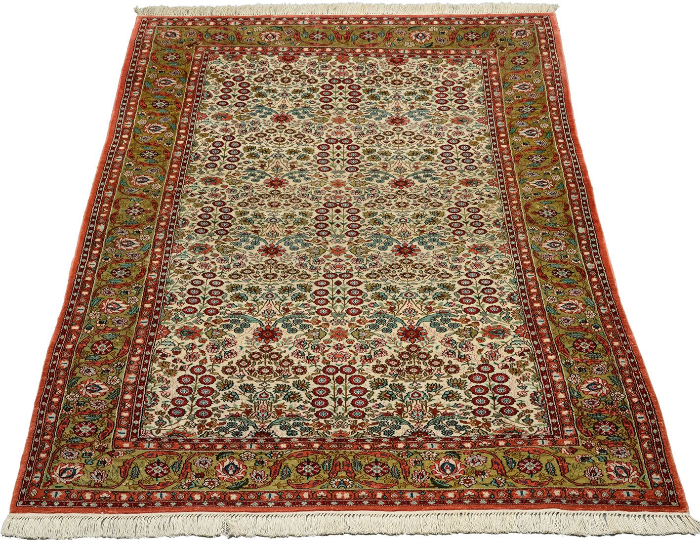 Alternative view of Qom Chinese Rug 91 × 157 cm in Wool, hand-knotted