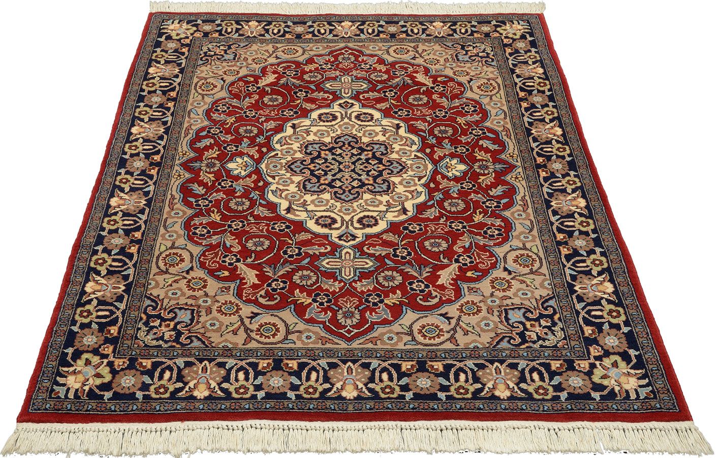 Alternative view of Kerman Pakistani Rug 123 × 184 cm in Wool & Silk, hand-knotted