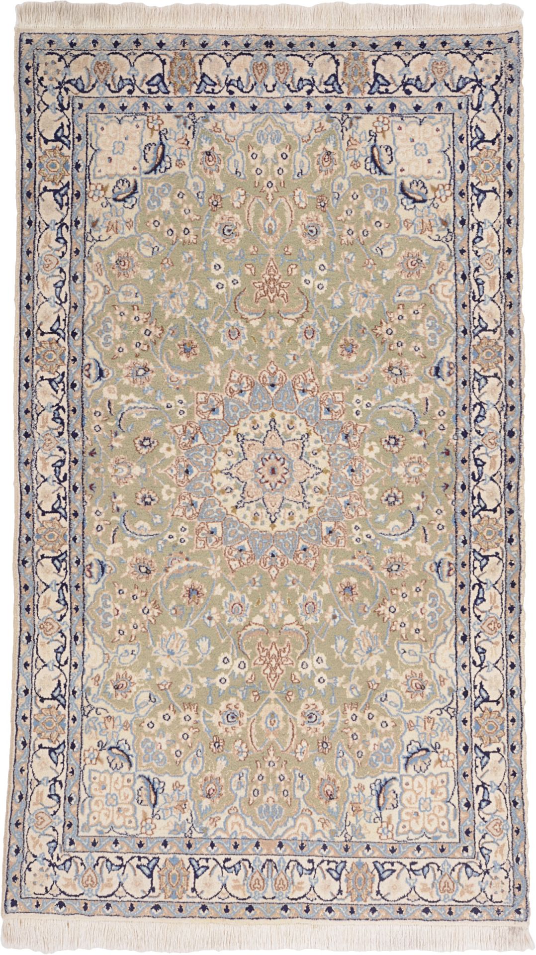 Wool & Silk Nain Persian Rug 117 × 210 cm, hand-knotted