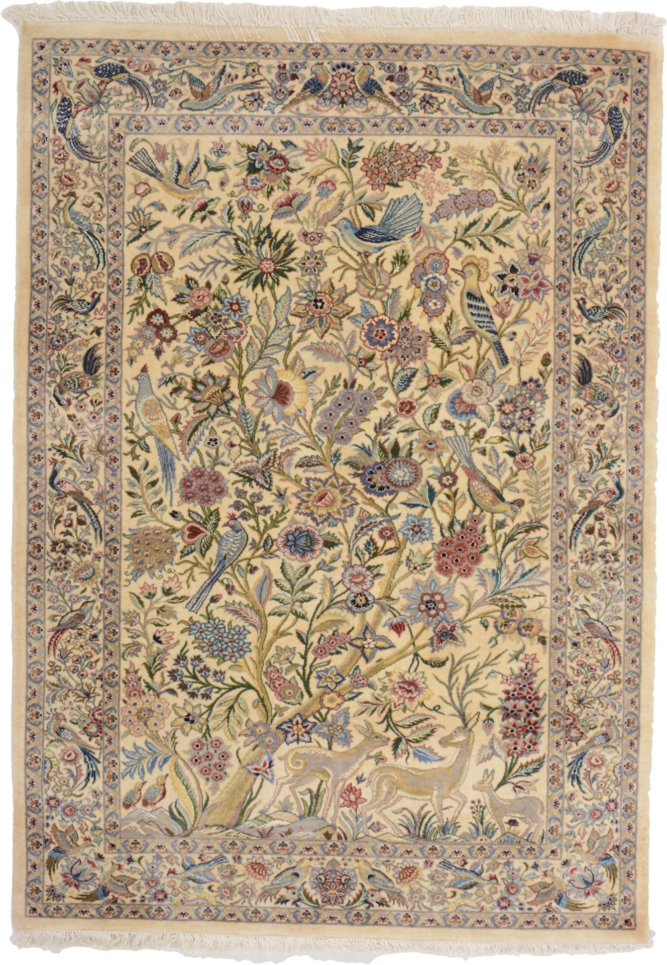 Hand-Knotted Isfahan Pakistani Rug, 124 × 175 cm, Wool