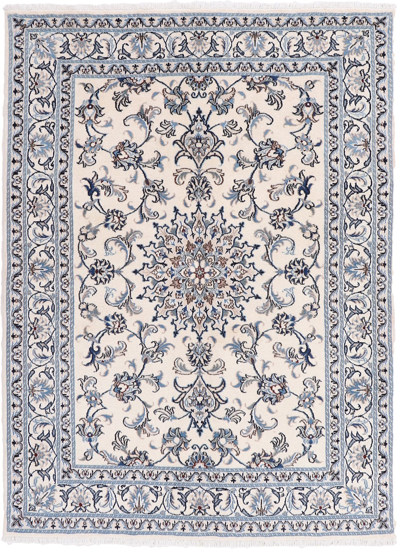 Wool & Silk Nain Persian Rug 149 × 202 cm, hand-knotted