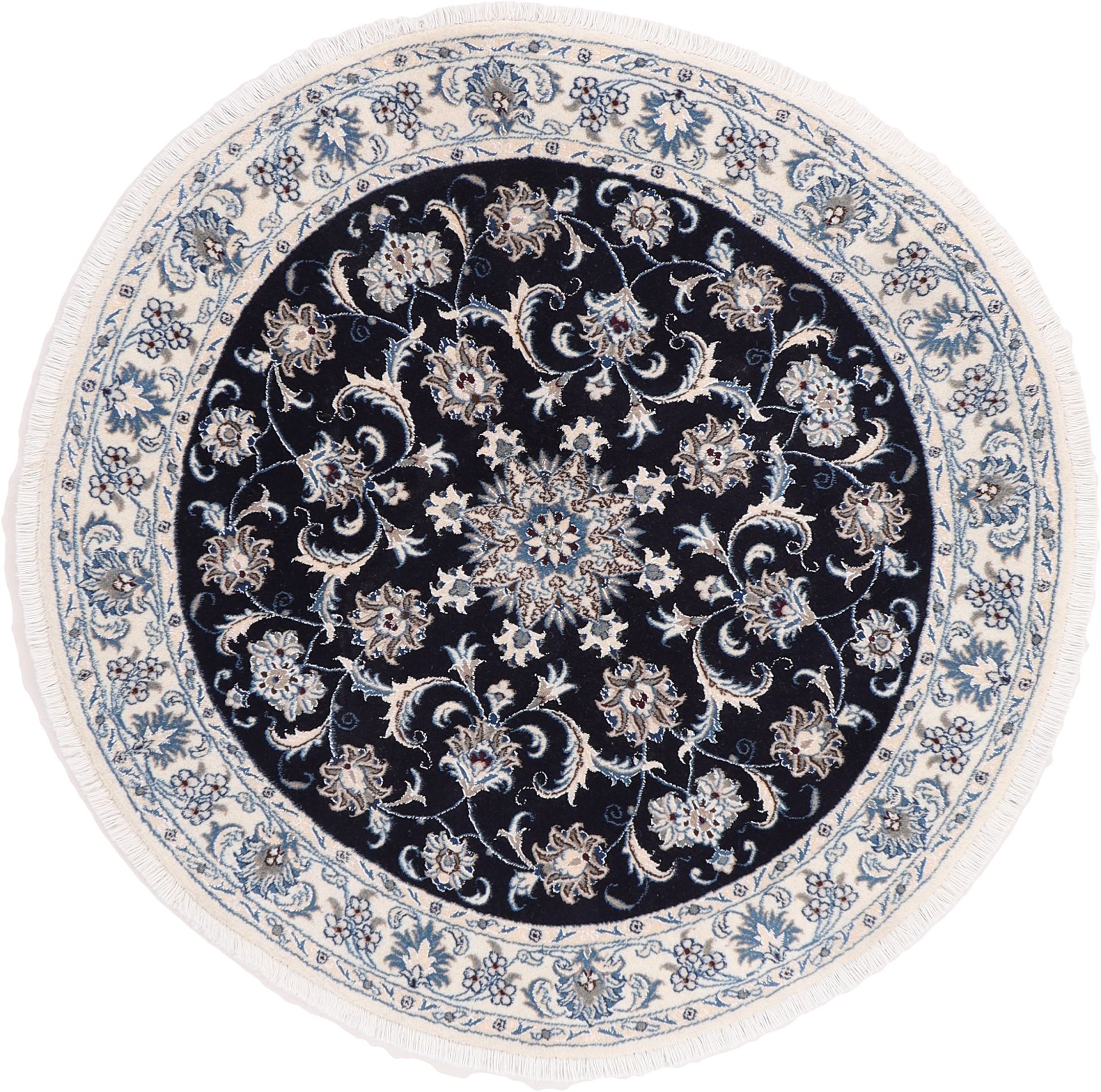 Wool & Silk Nain Persian Rug 150 × 150 cm, hand-knotted