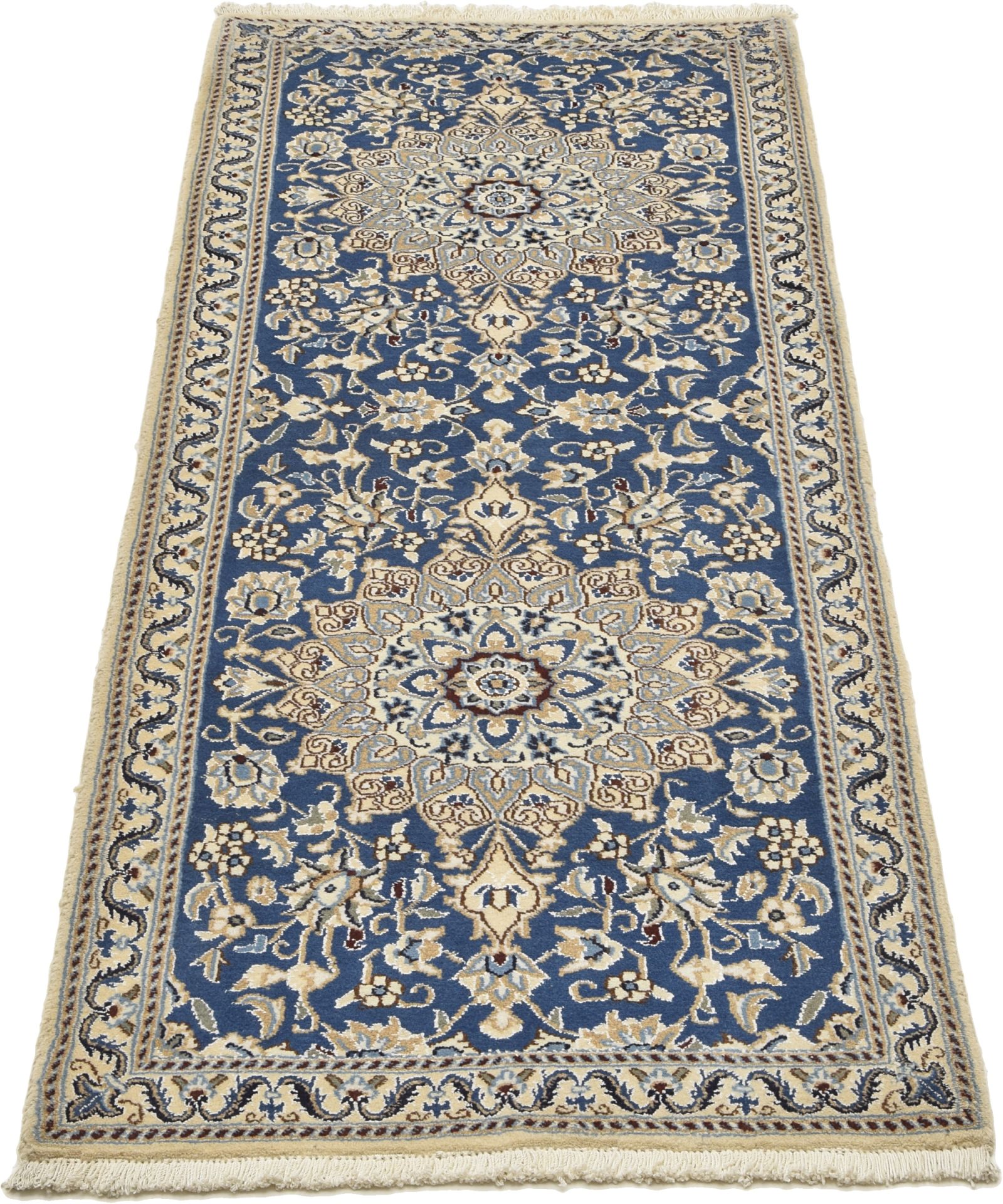 Alternative view of Hand-Knotted Nain Persian Rug, 78 × 207 cm, Wool & Silk