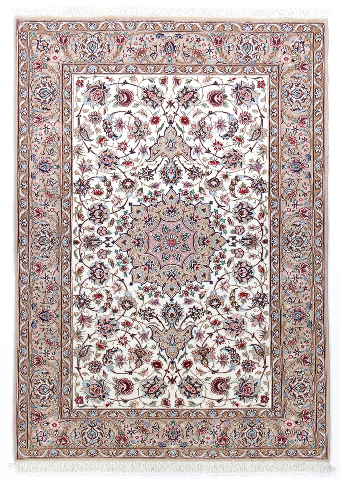 Hand-Knotted Isfahan Persian Rug, 100 × 157 cm, Wool & Silk
