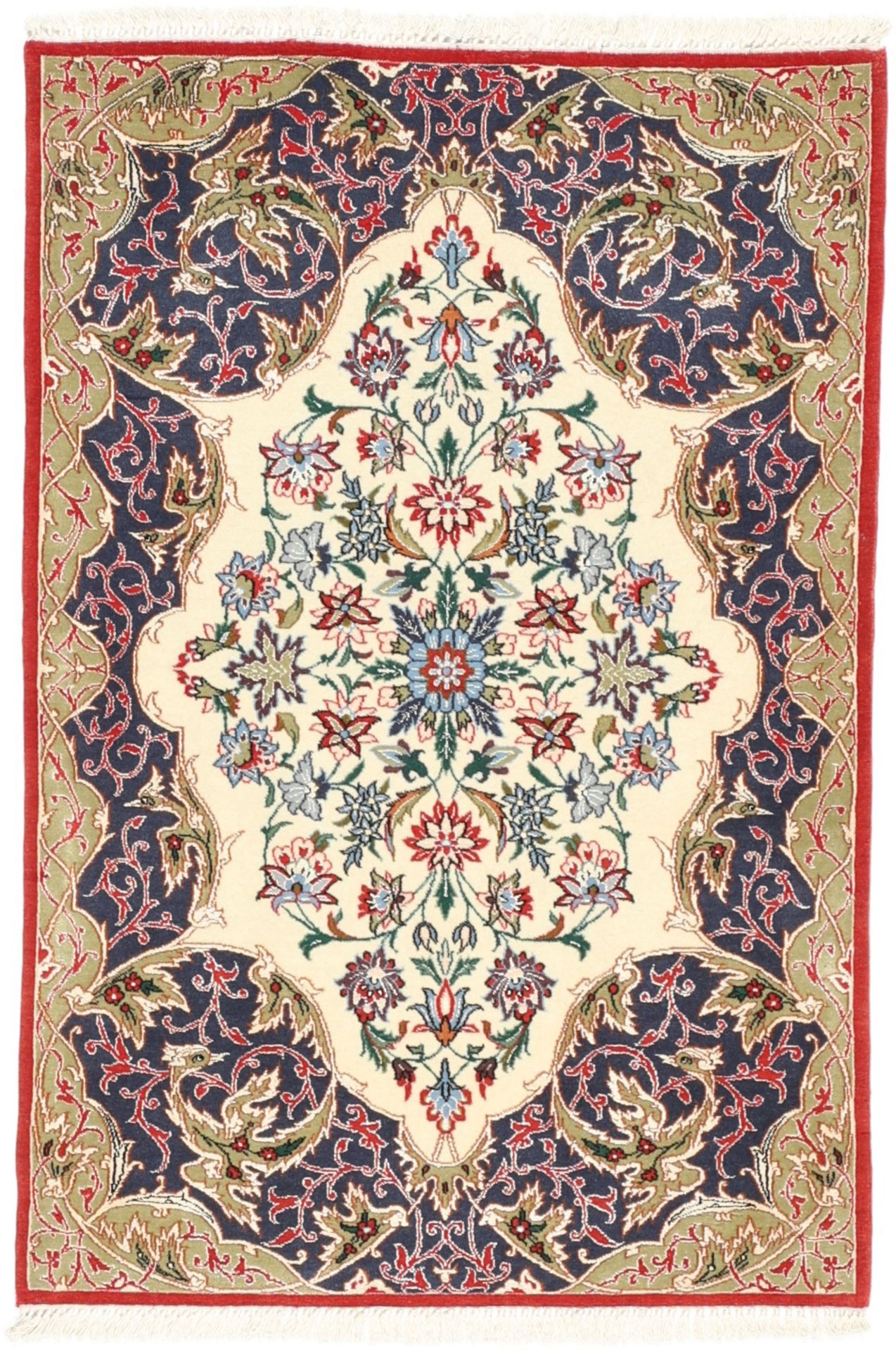 Hand-Knotted Isfahan Persian Rug, 71 × 103 cm, Silk