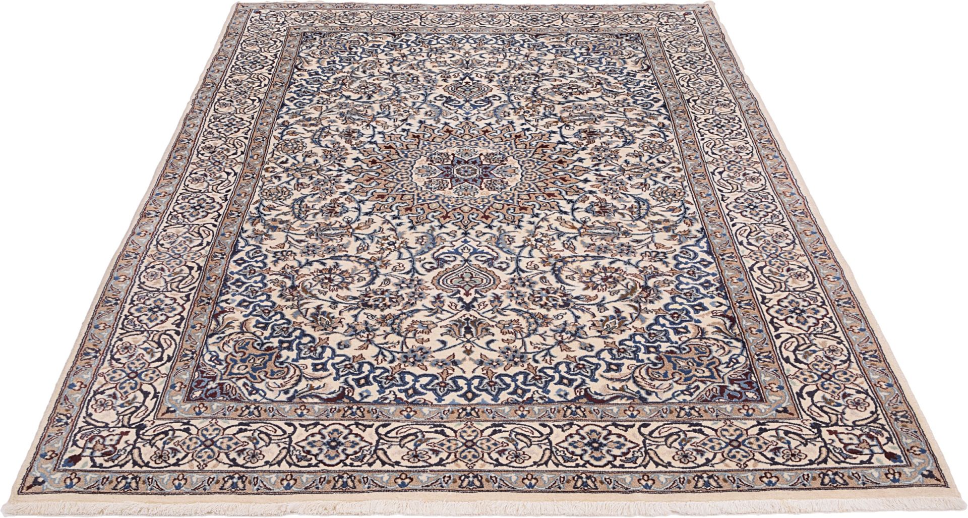 Alternative view of Hand-Knotted Nain Persian Rug, 193 × 298 cm, Wool & Silk