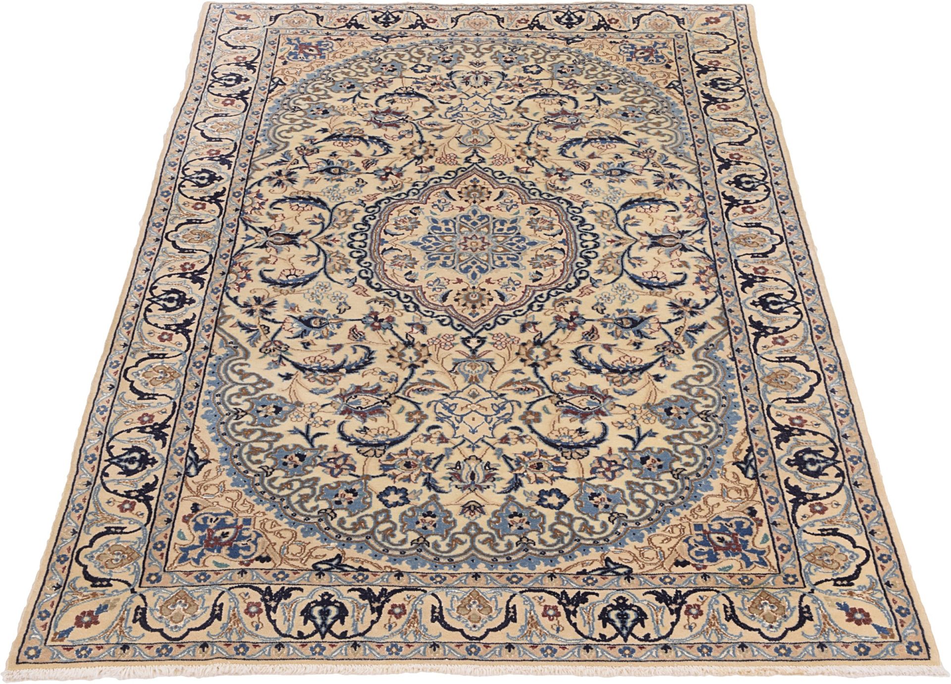 Alternative view of Nain Persian Rug 121 × 214 cm in Wool & Silk, hand-knotted
