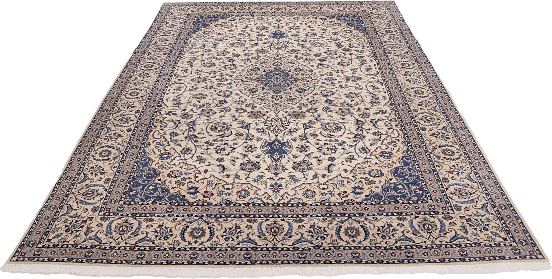 Alternative view of Wool & Silk Nain Persian Rug 258 × 372 cm, hand-knotted