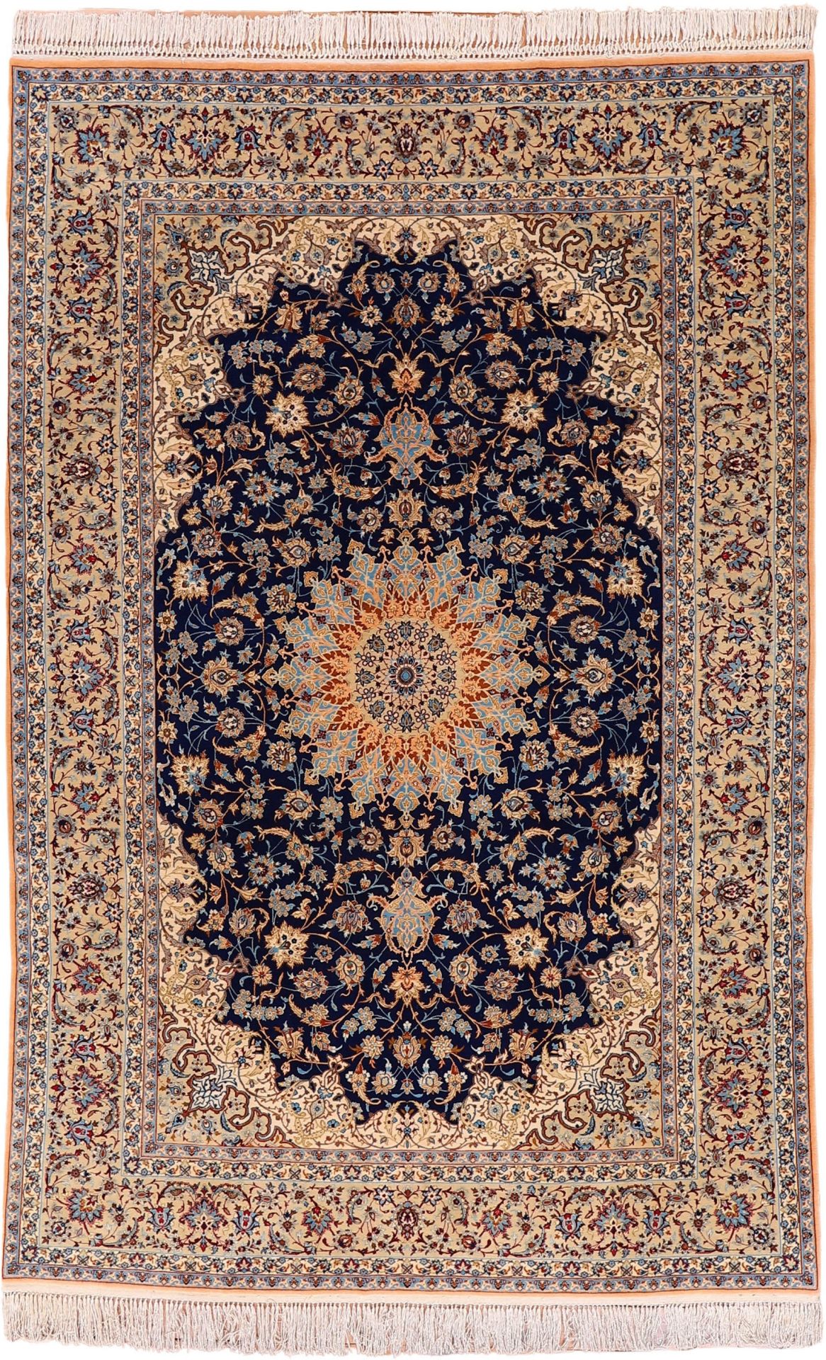 Hand-Knotted Isfahan Persian Rug, 199 × 300 cm, Wool & Silk