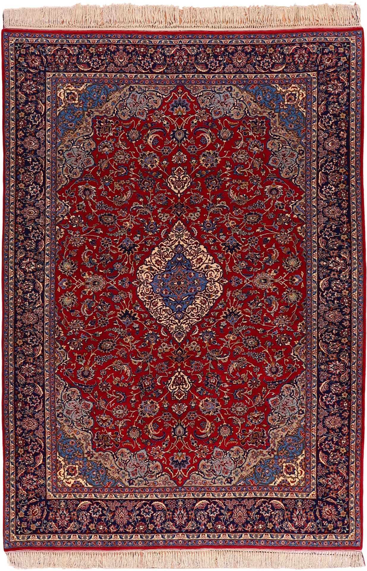 Isfahan Persian Rug 208 × 298 cm in Wool & Silk, hand-knotted