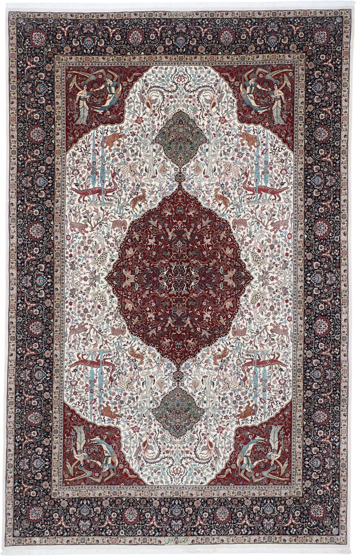 Hand-Knotted Isfahan Persian Rug, 172 × 267 cm, Wool & Silk