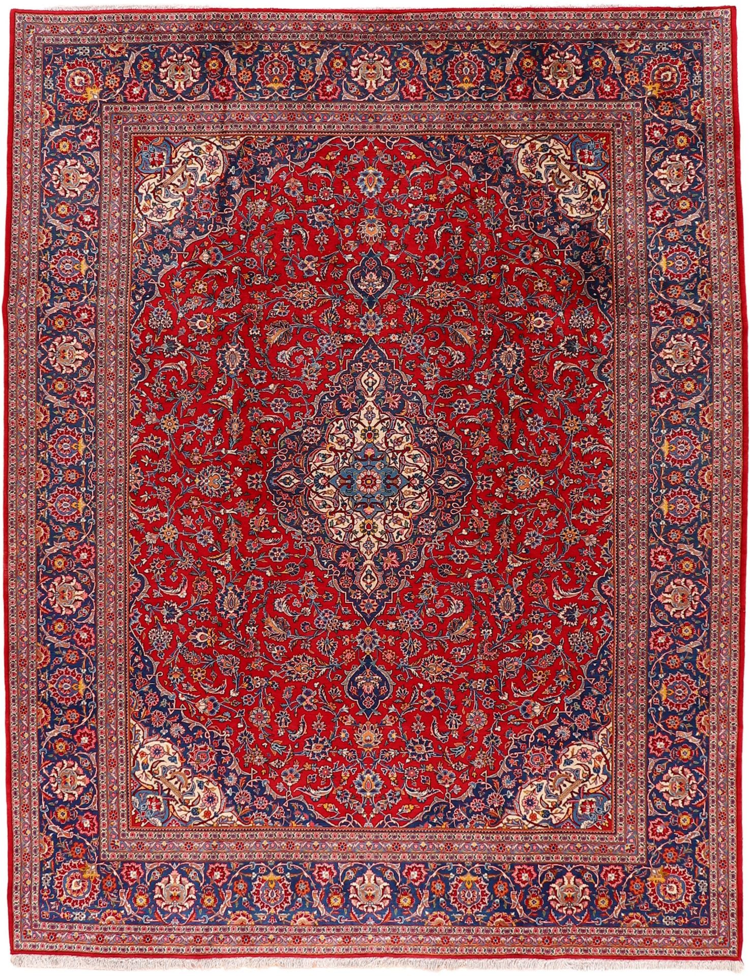 Wool Kashan Persian Rug 308 × 396 cm, hand-knotted