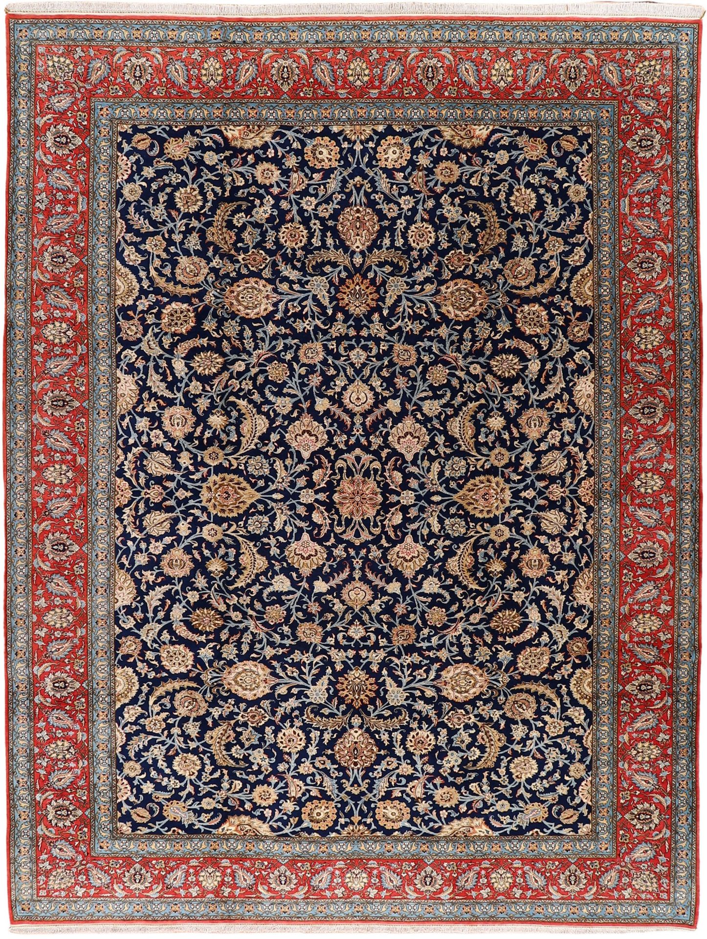 Wool & Silk Qom Persian Rug 345 × 447 cm, hand-knotted