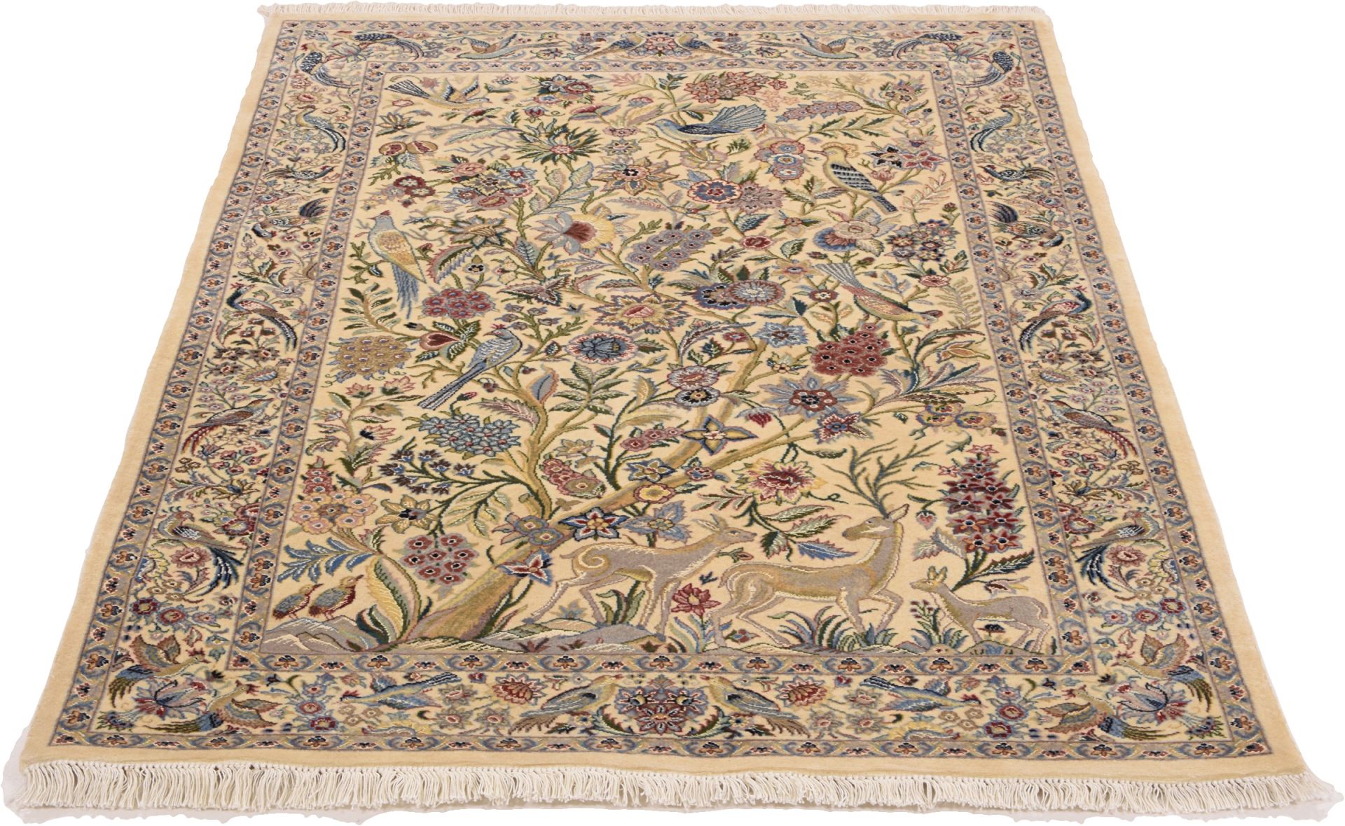 Hand-Knotted Isfahan Pakistani Rug, 124 × 175 cm, Wool - Image 4