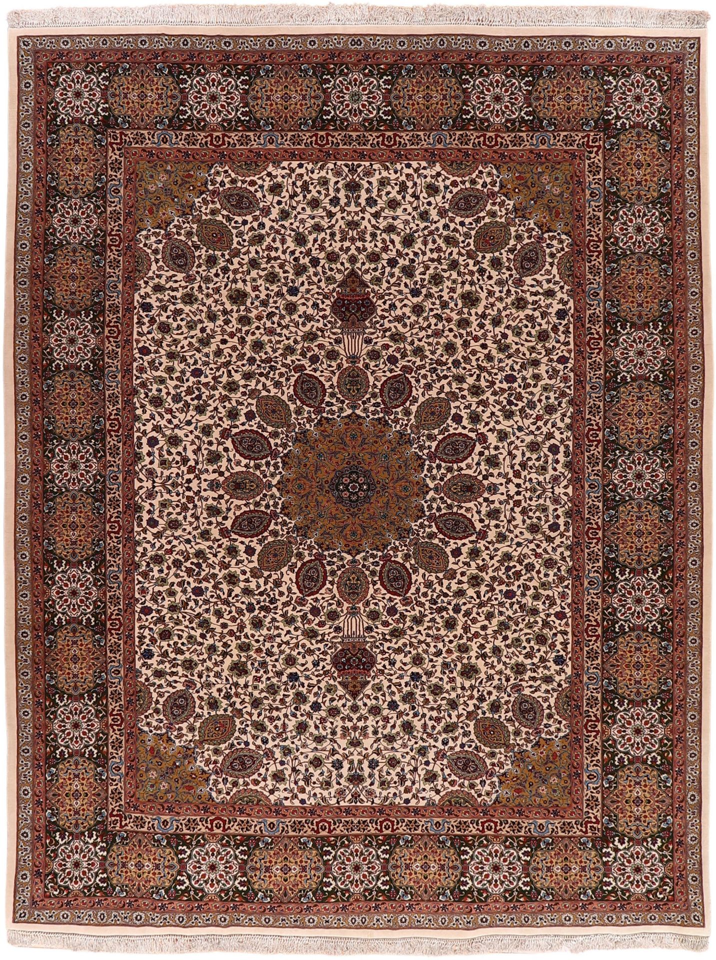 Hand-Knotted Tabriz Persian Rug, 297 × 388 cm, Wool & Silk