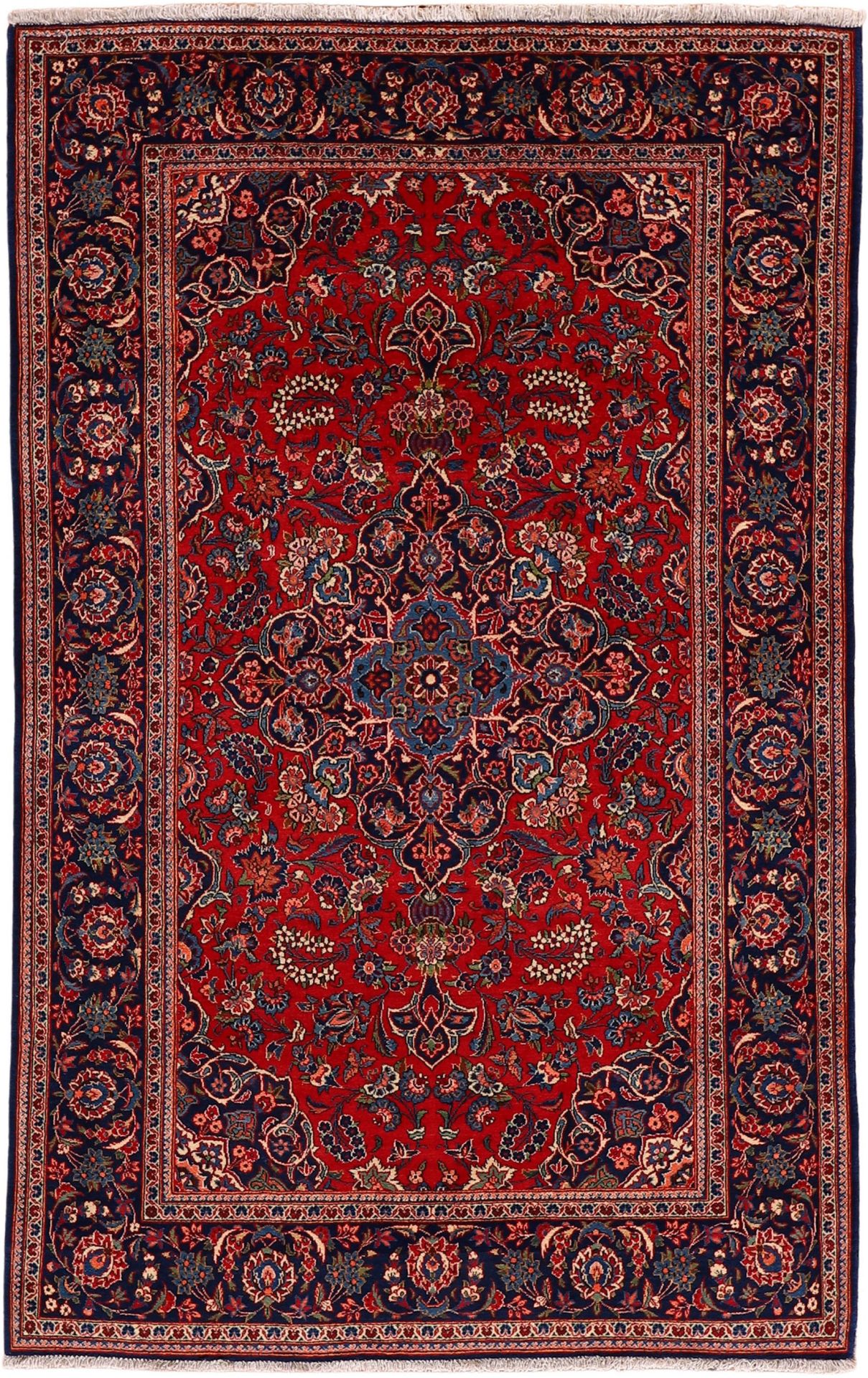 Kashan Persian Rug 140 × 202 cm in Wool, hand-knotted