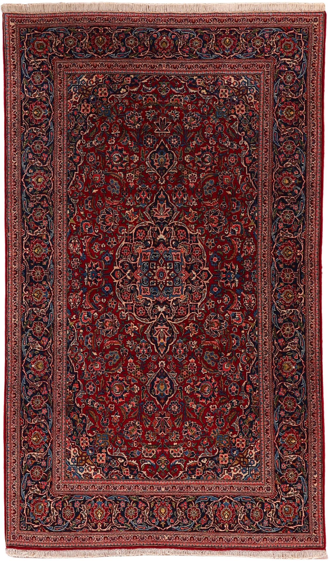 Kashan Persian Rug 133 × 225 cm in Wool, hand-knotted