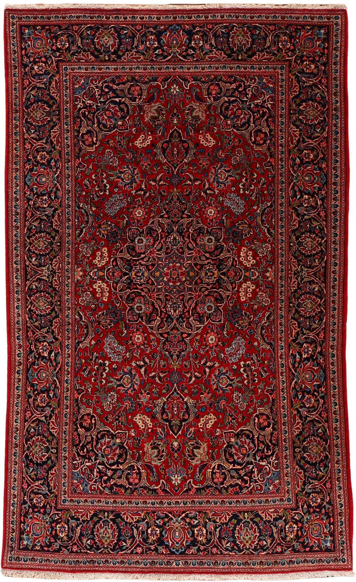 Wool Kashan Persian Rug 127 × 210 cm, hand-knotted