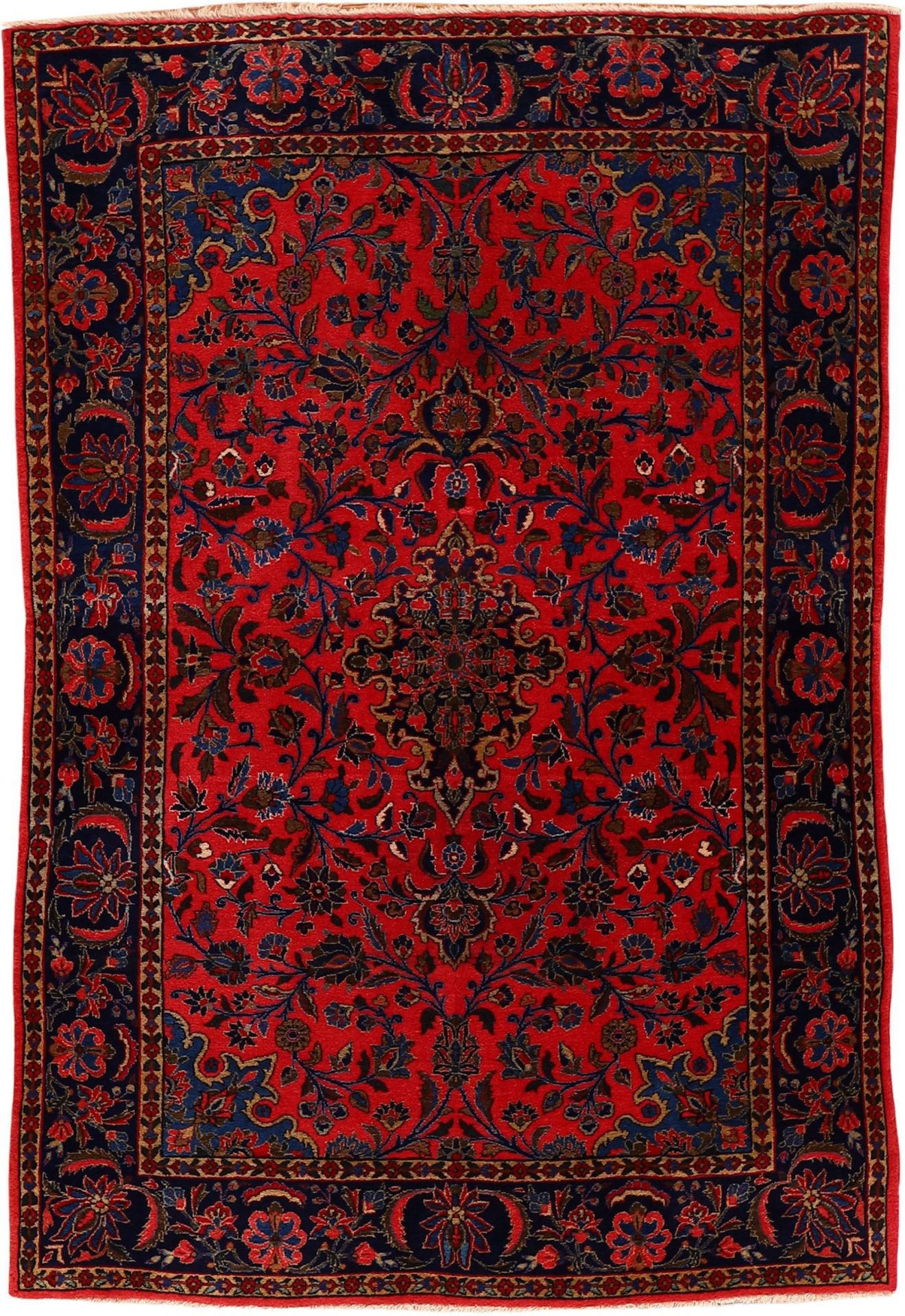 Kashan Persian Rug 135 × 200 cm in Wool, hand-knotted