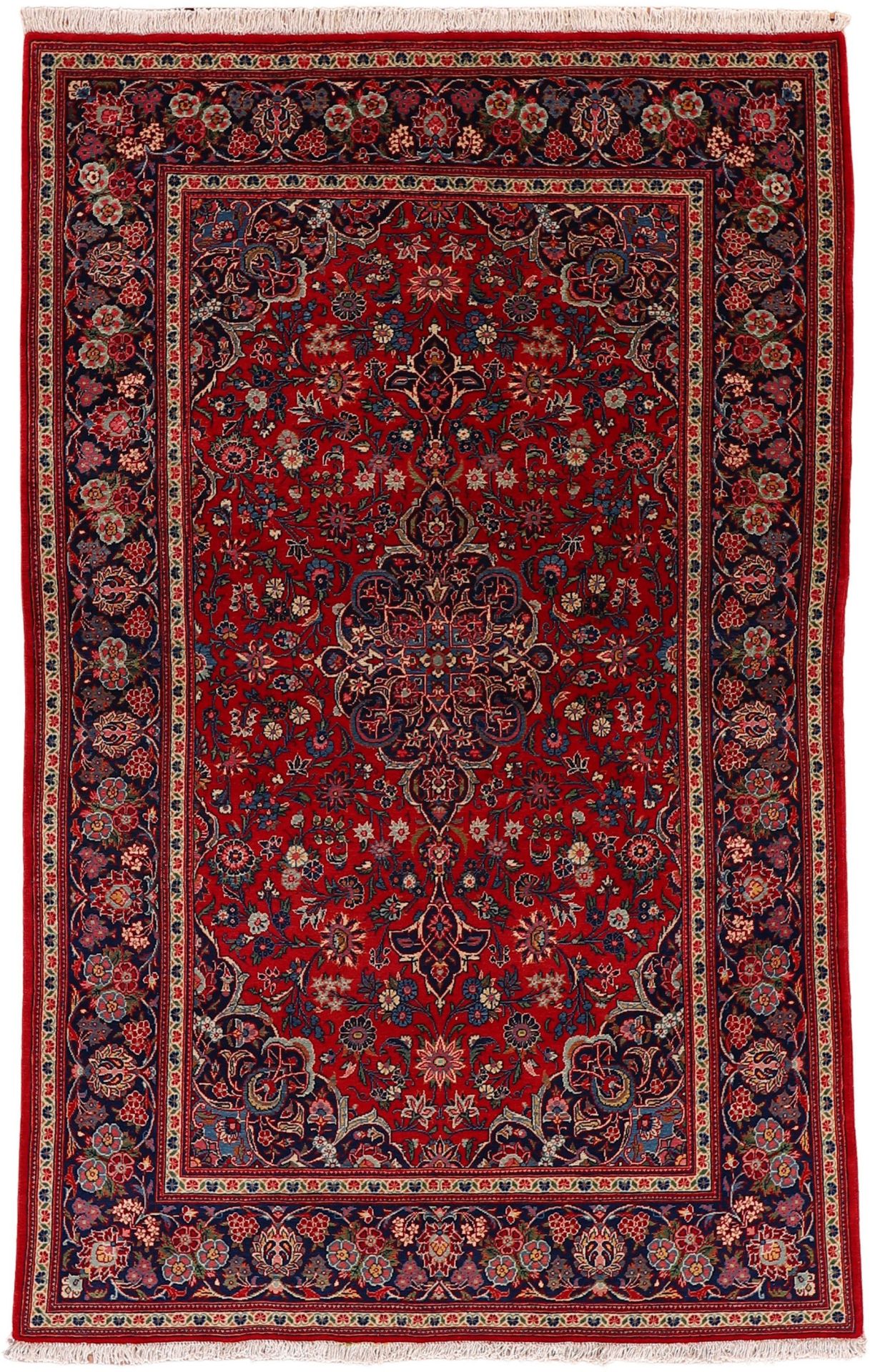 Hand-Knotted Kashan Persian Rug, 131 × 210 cm, Wool