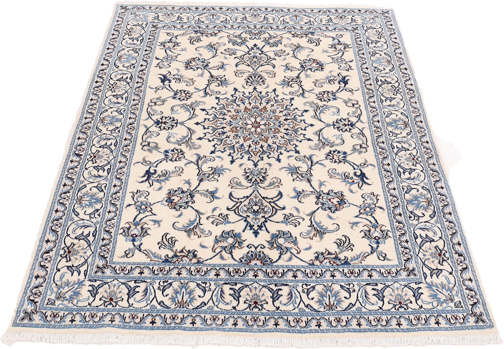 Alternative view of Wool & Silk Nain Persian Rug 149 × 202 cm, hand-knotted