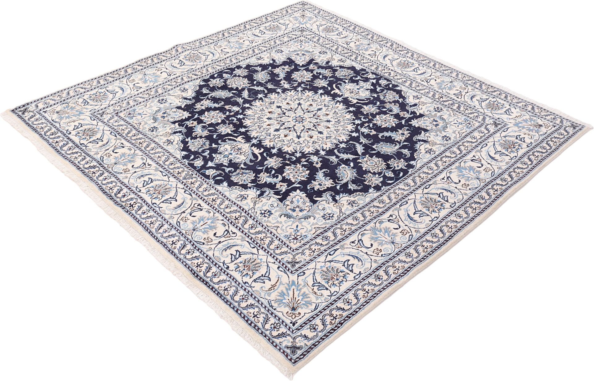Wool & Silk Nain Persian Rug 196 × 200 cm, hand-knotted - Image 3