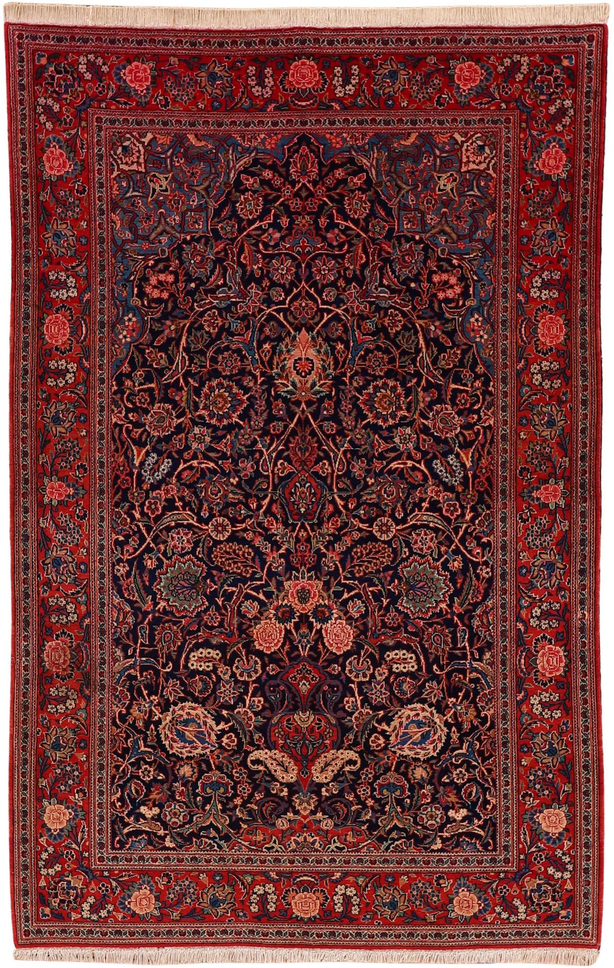 Wool Kashan Persian Rug 135 × 215 cm, hand-knotted