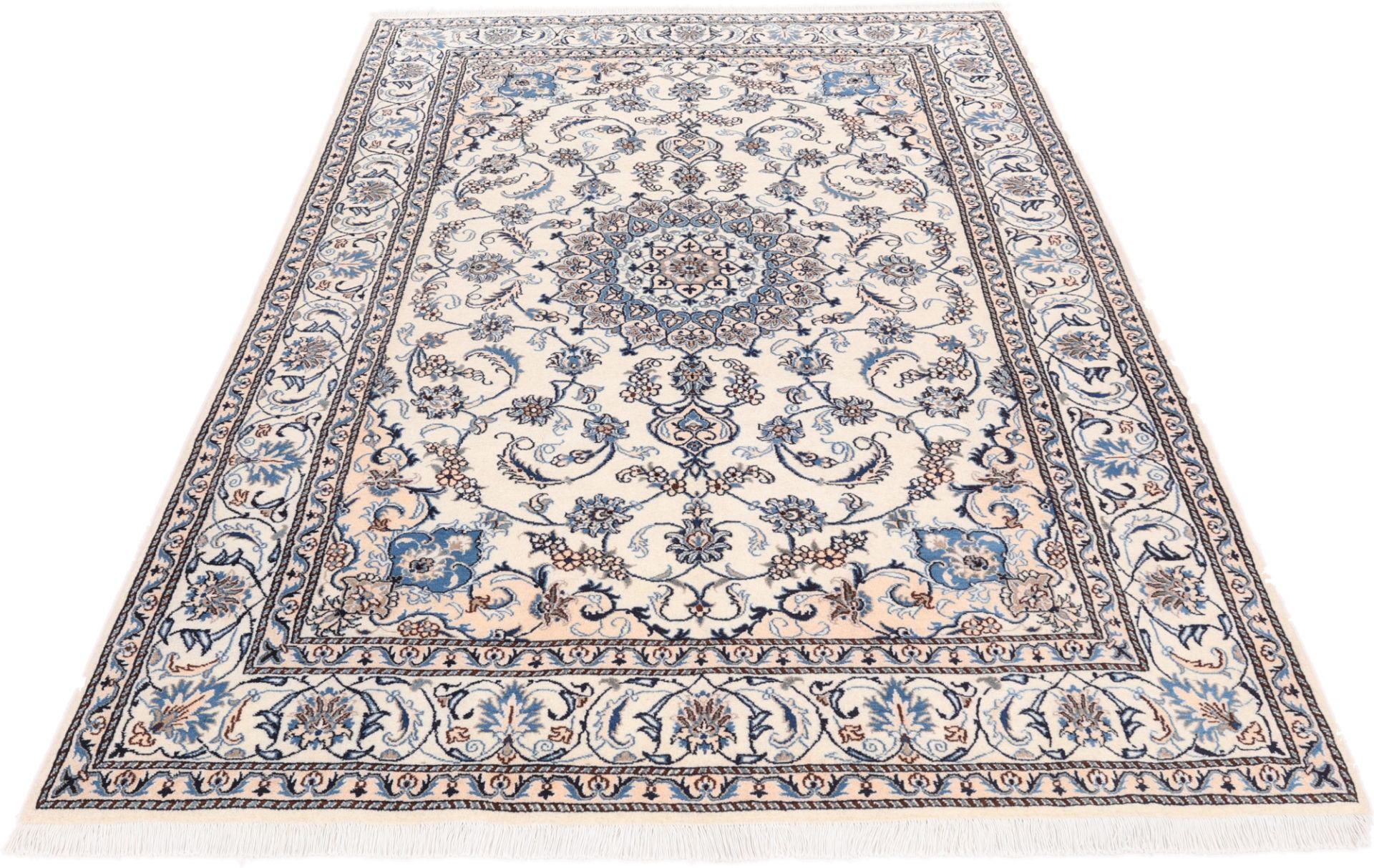 Alternative view of Hand-Knotted Nain Persian Rug, 200 × 293 cm, Wool & Silk