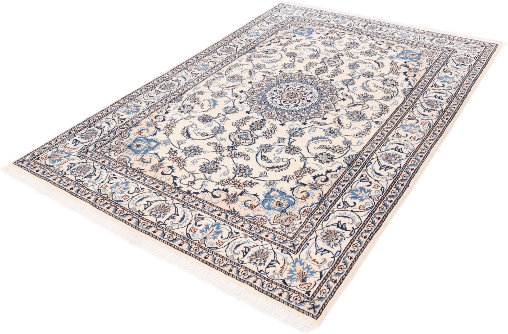 Hand-Knotted Nain Persian Rug, 200 × 293 cm, Wool & Silk - Image 4