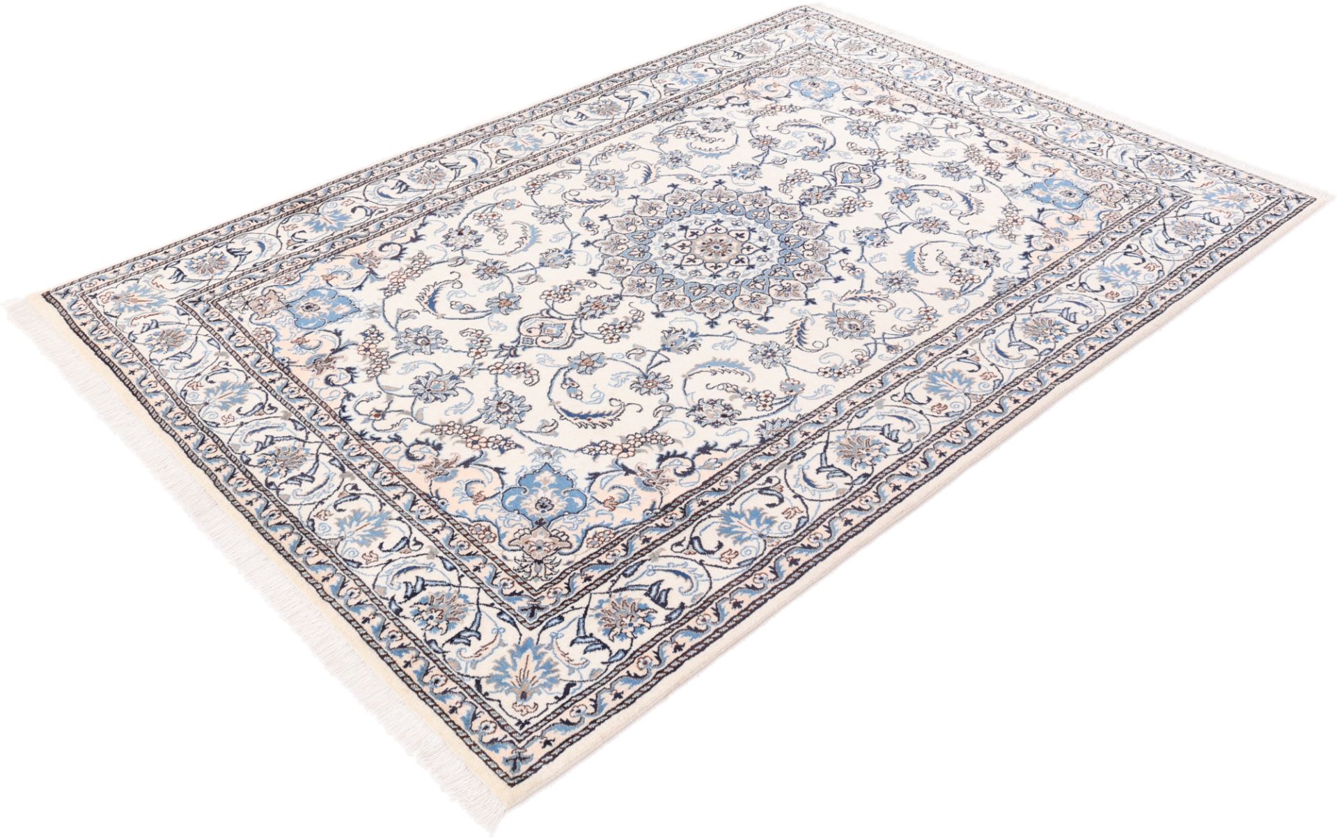 Hand-Knotted Nain Persian Rug, 200 × 293 cm, Wool & Silk - Image 5